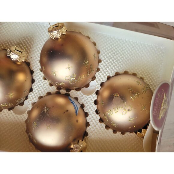 Enchanted Forest Dove Golden Ball ornament bird Xmas set - Picture 5 of 8